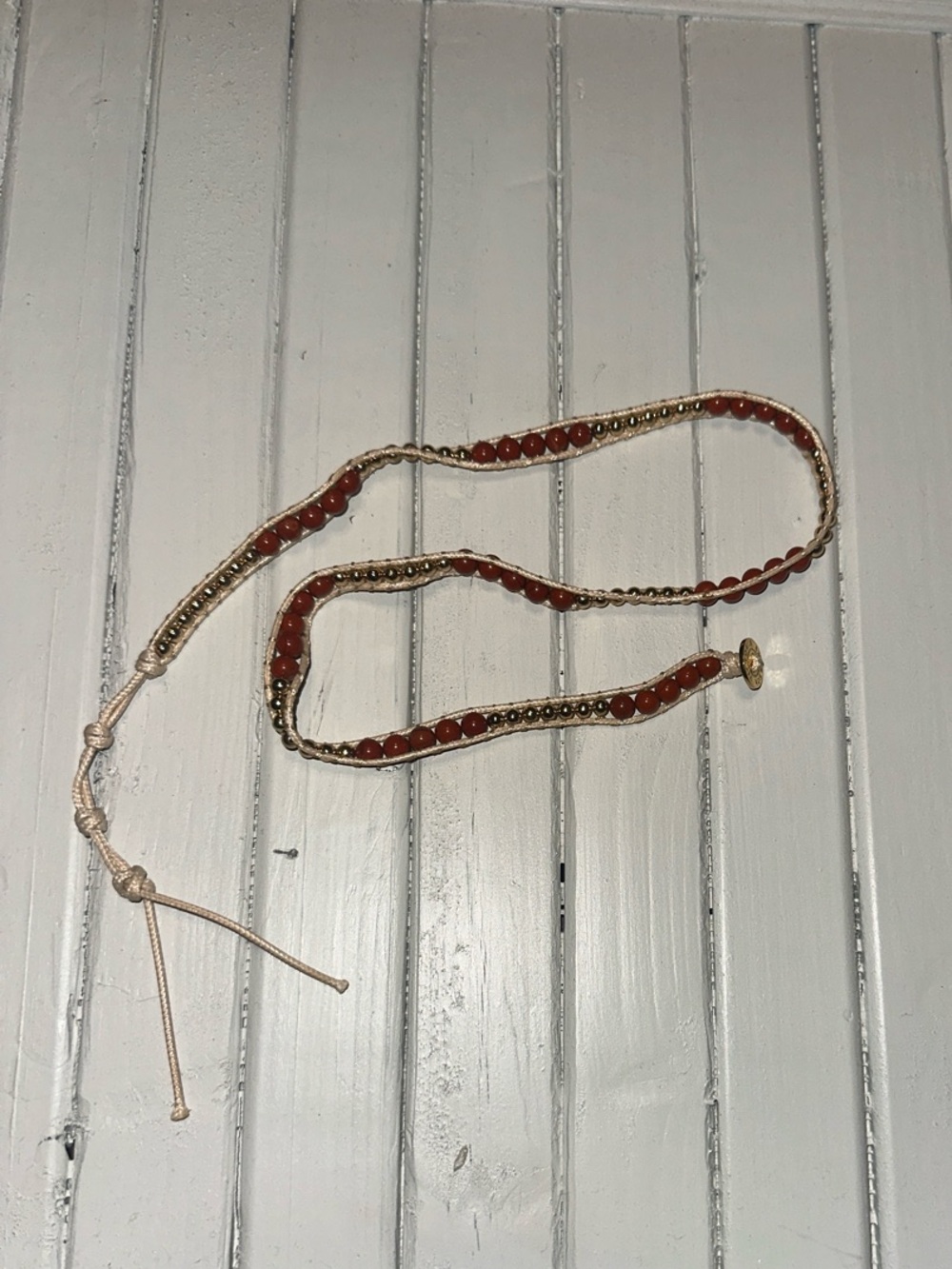 Victoria Emerson Gold-Tone Bracelet with Red Beads